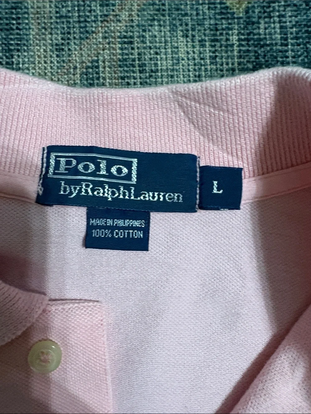 Vintage Ralph Lauren Light Pink Men's Polo Shirt with Embroidered Logo